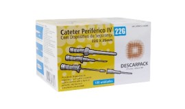 Cateter Periférico Iv Com Dispositivo De Segurança - 22g X 35 Mm - 100 Unid - Descarpack